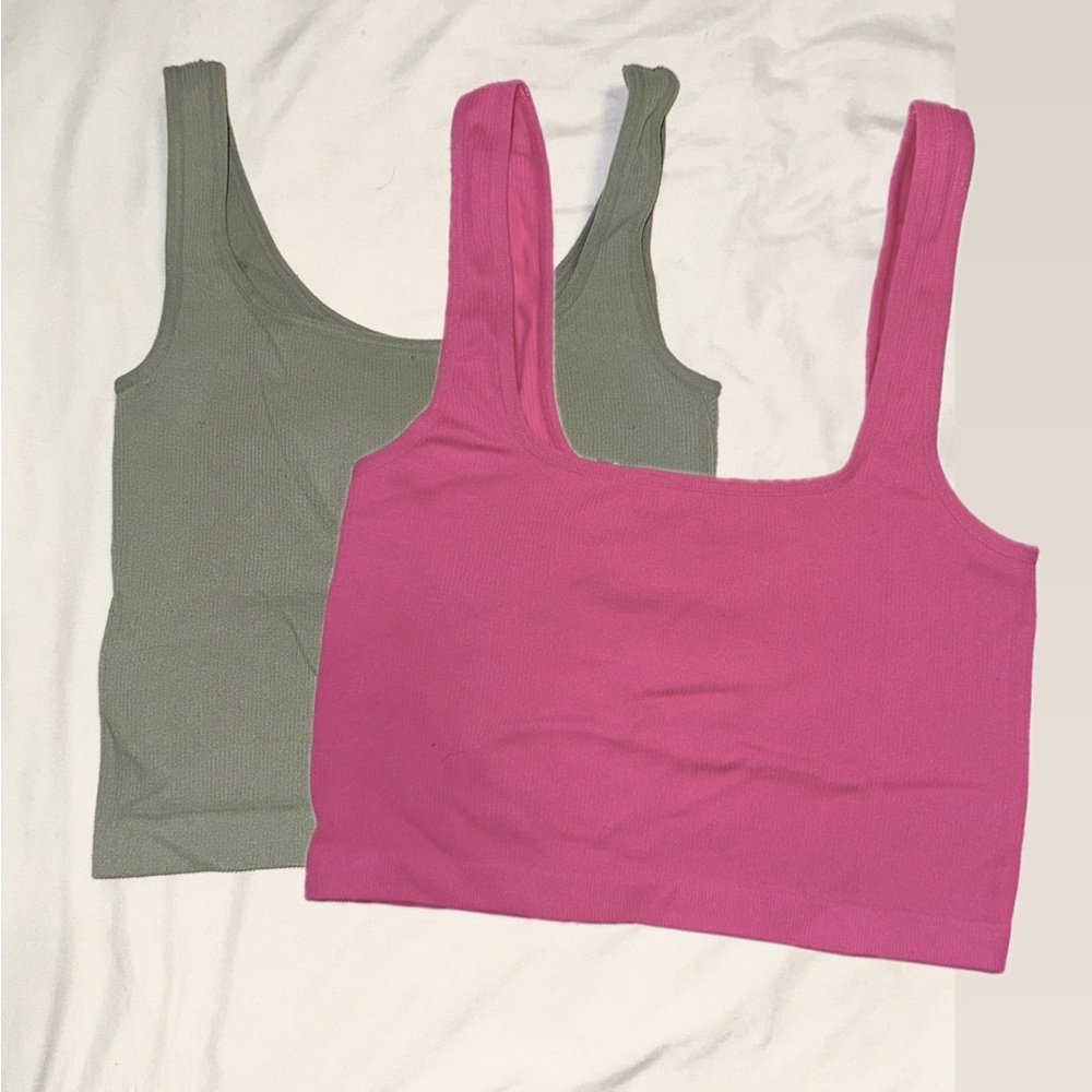 SET OF 2 - Ribbed Crop Tops